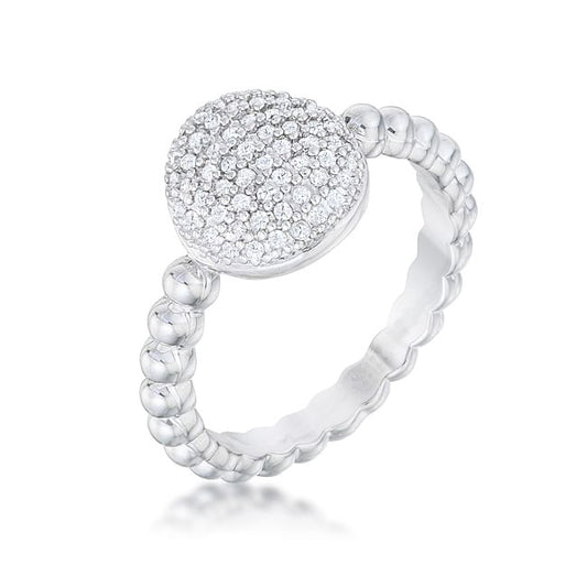 Stunning CZ Rhodium Ring-0