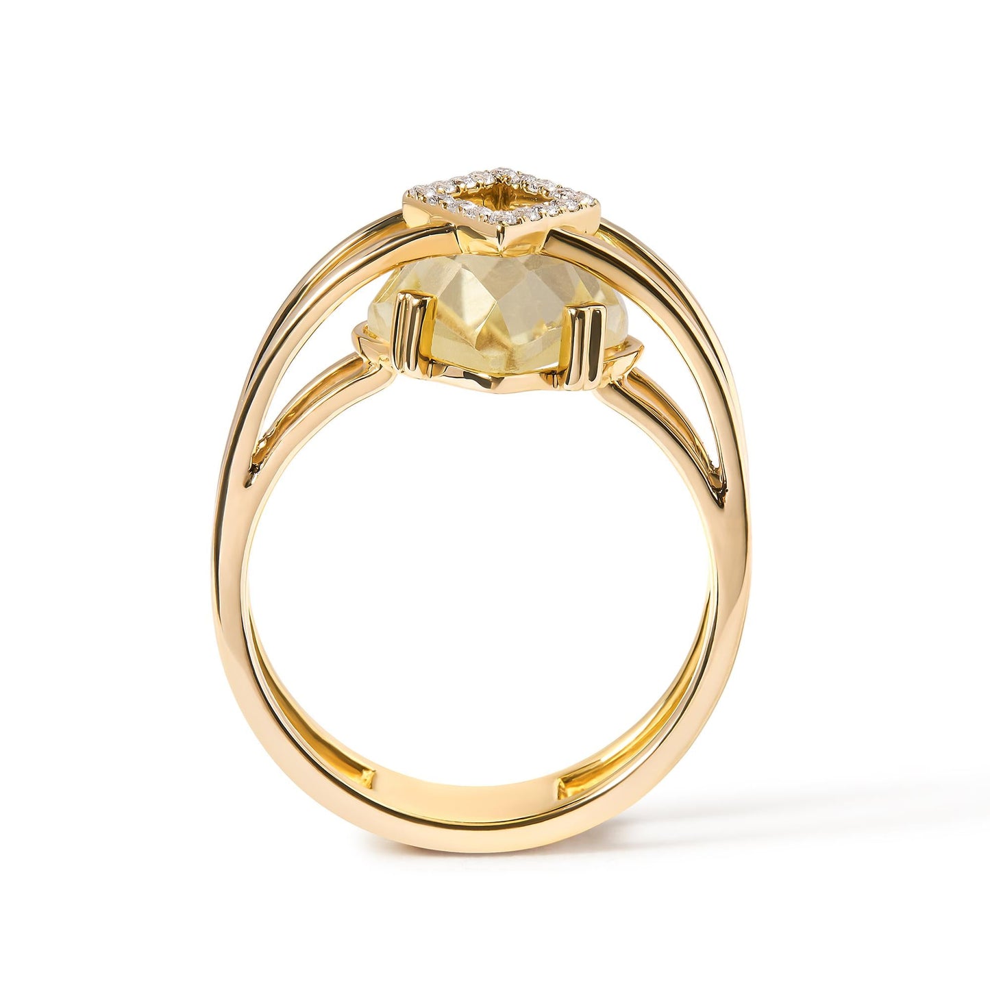 14K Yellow Gold 15x15 MM Marquise Cut Yellow Topaz and Diamond Accent Statement Cocktail Ring (G-H Color, SI1-SI2 Clarity)-1