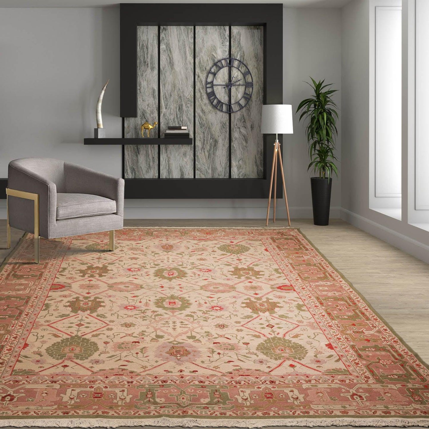 10'3" x 13'9" Hand Knotted 100% Wool Traditional Oriental Area Rug Beige-0