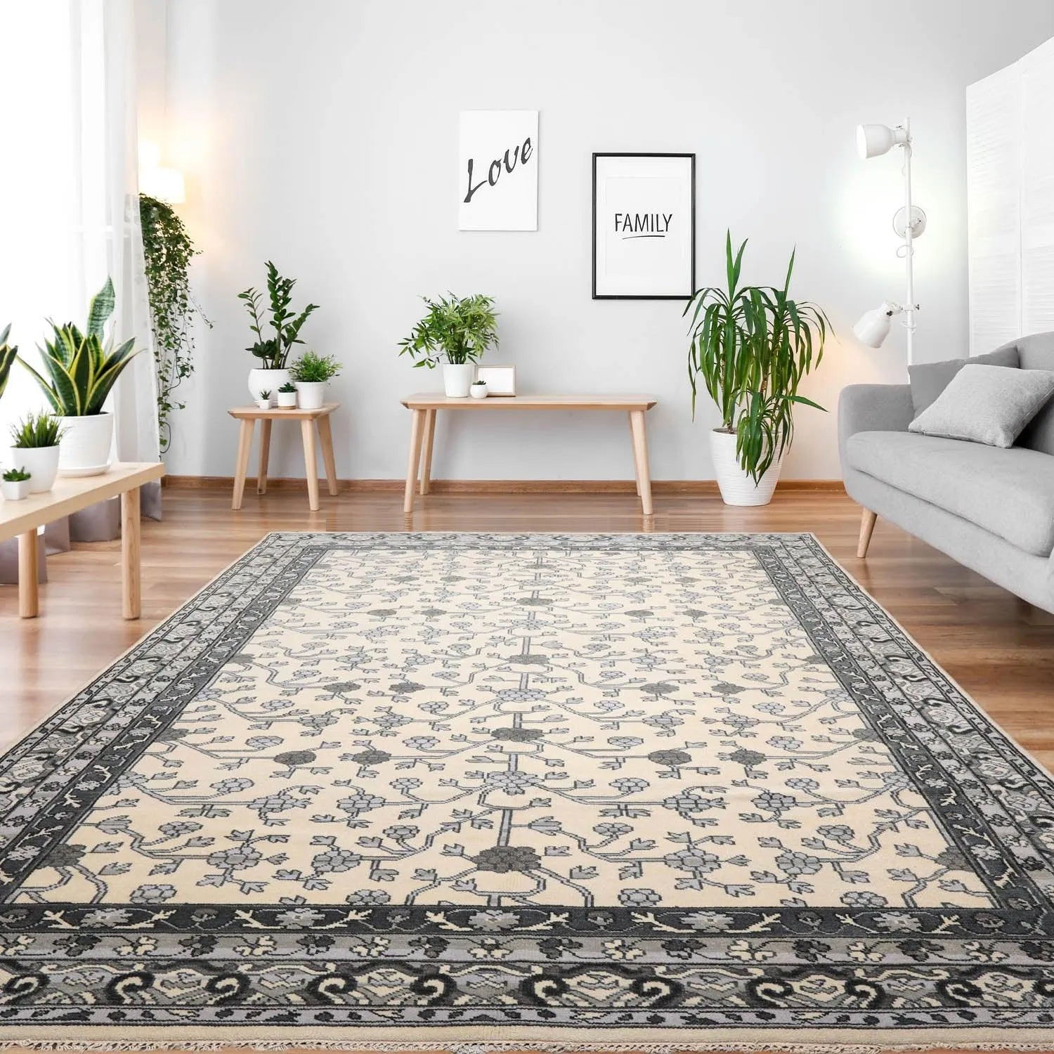 Multi Sizes Hand Knotted 100% Wool Oushak Traditional Oriental Area Rug Ivory-0