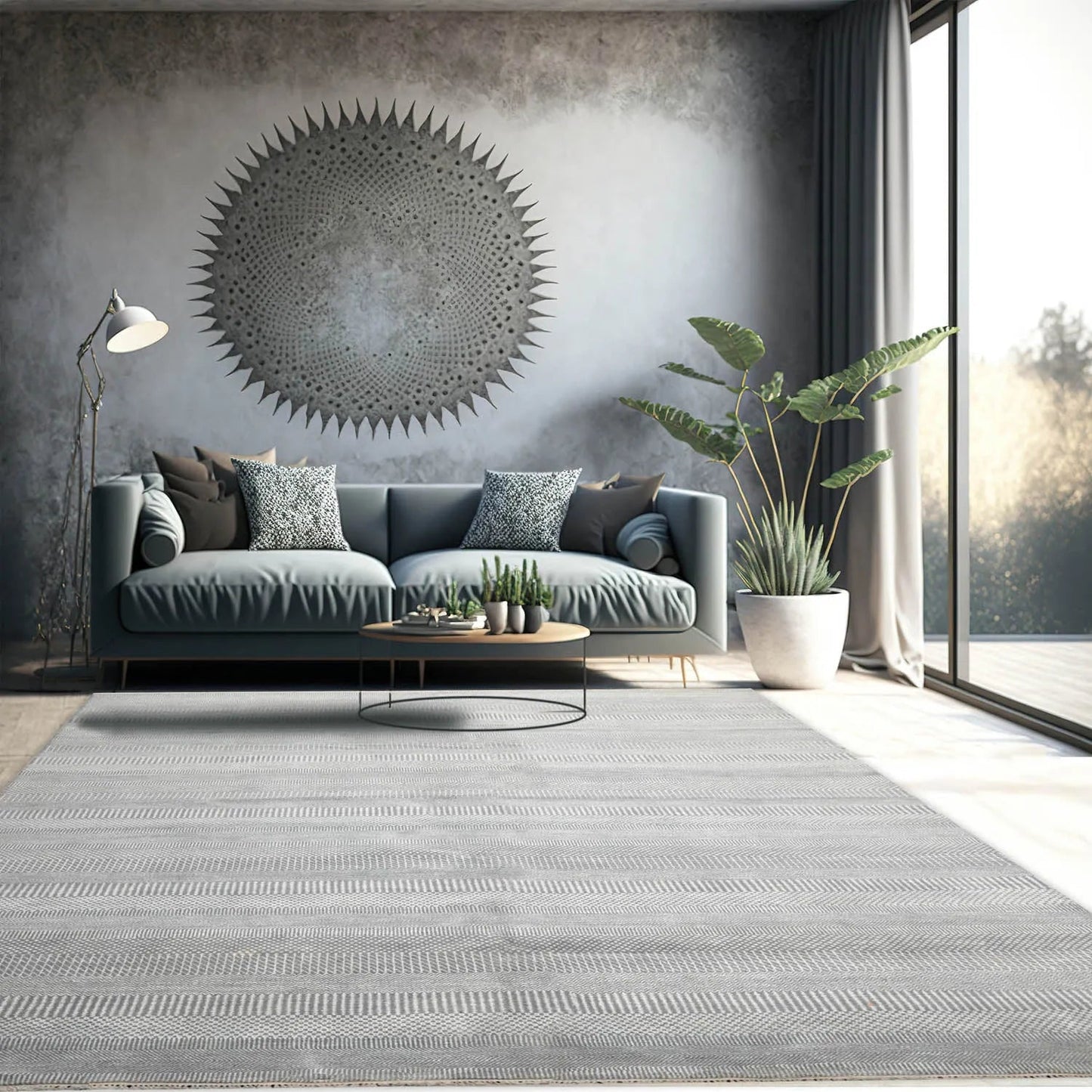 8'2''x10'1'' Hand Knotted Tibetan 100% Wool Modern & Contemporary Oriental Area Rug Gray, White Color-0