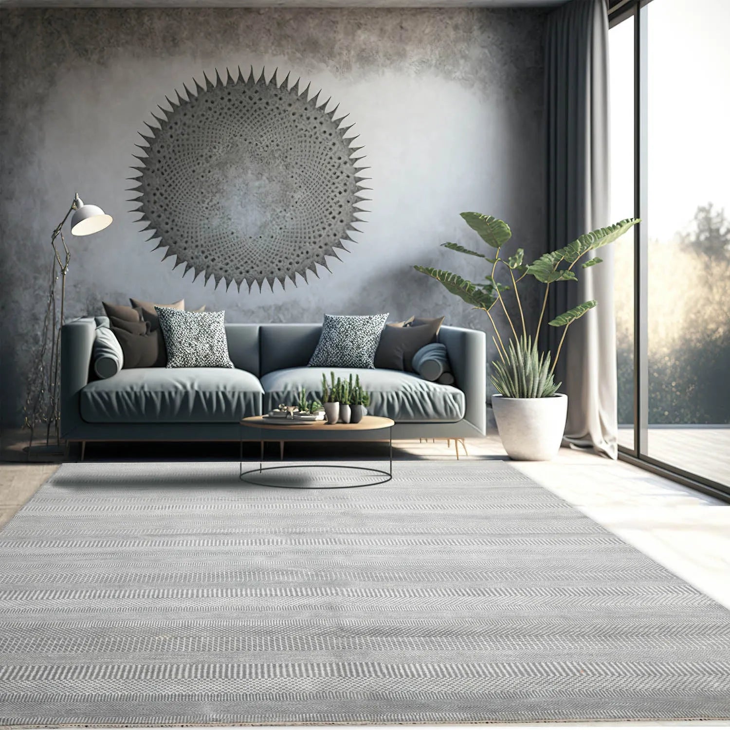 8'2''x10'1'' Hand Knotted Tibetan 100% Wool Modern & Contemporary Oriental Area Rug Gray, White Color-0
