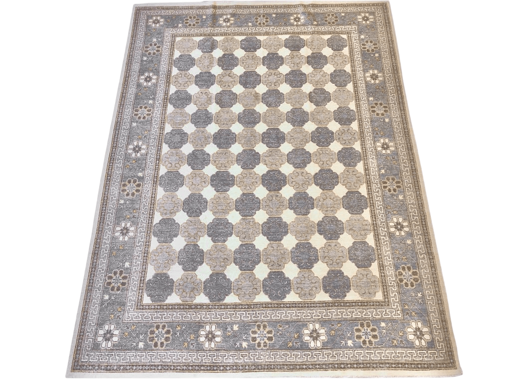 Antique-Washed Khotan (8'11"x11'10") ivory/gray-0