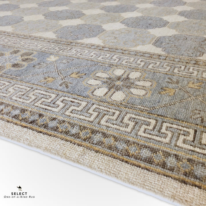 Antique-Washed Khotan (8'11"x11'10") ivory/gray-3