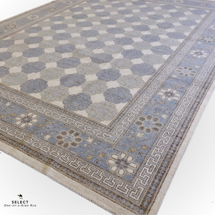 Antique-Washed Khotan (8'11"x11'10") ivory/gray-4