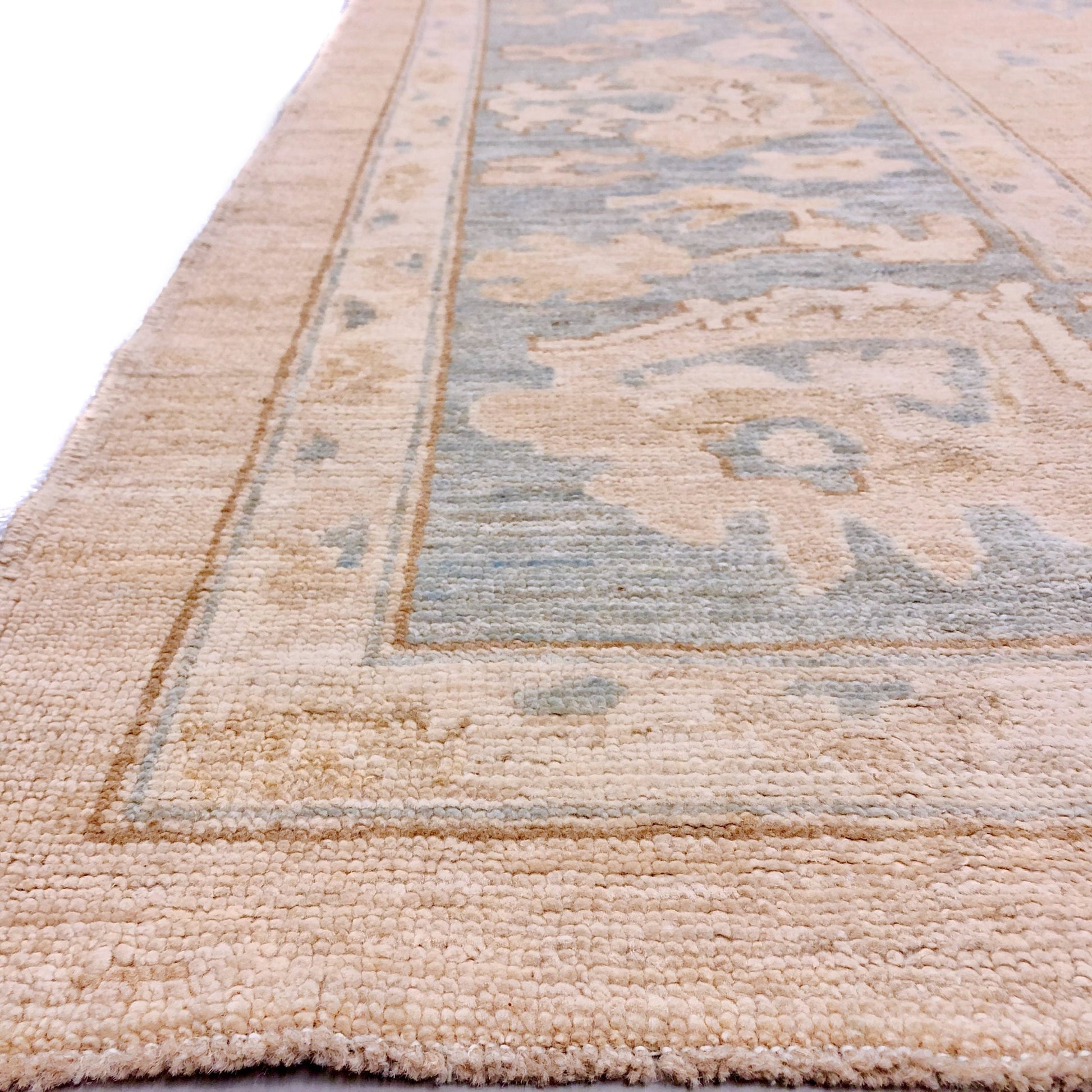 Antique Washed Oushak (10'04"x14'07") sand/lt.blue-1