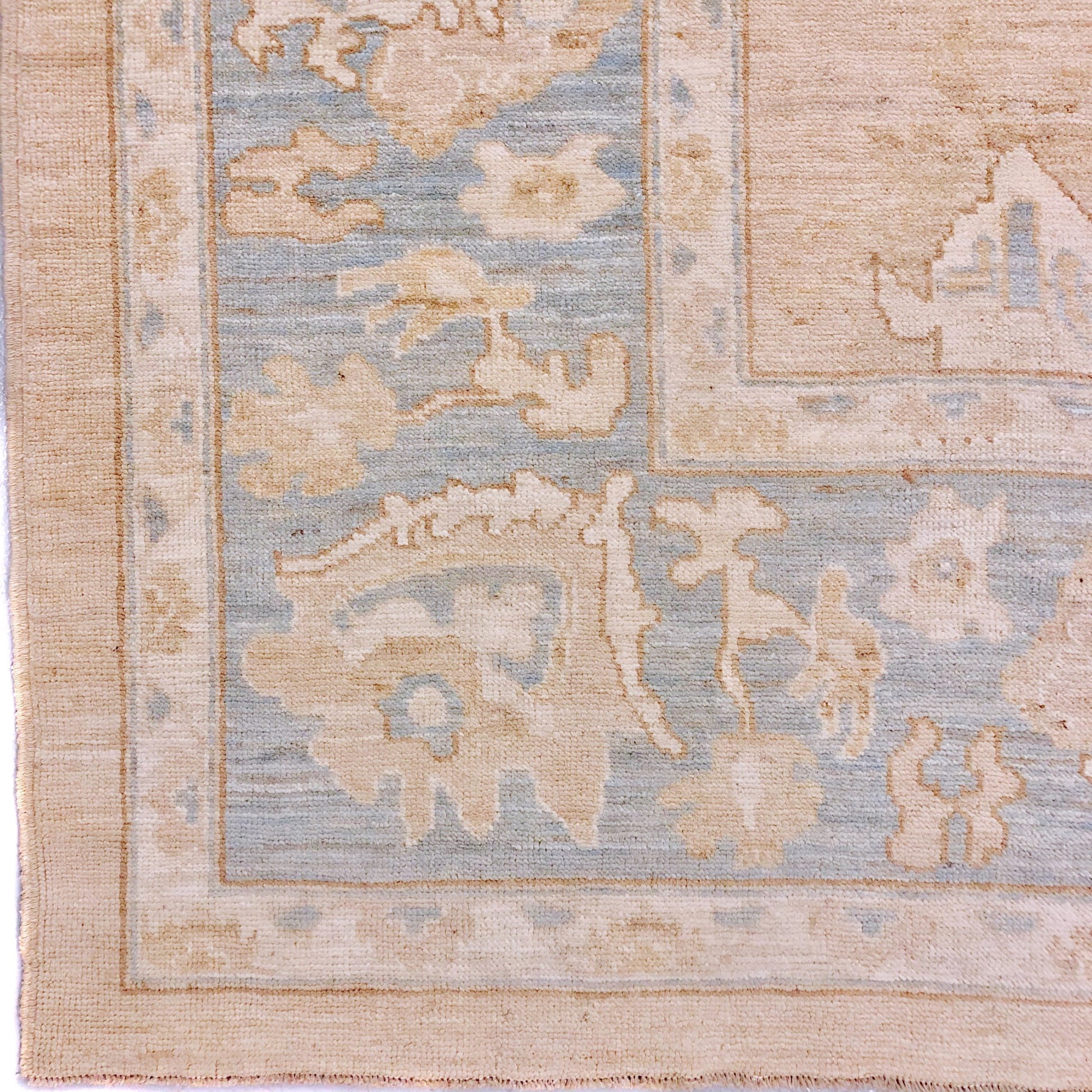 Antique Washed Oushak (10'04"x14'07") sand/lt.blue-2