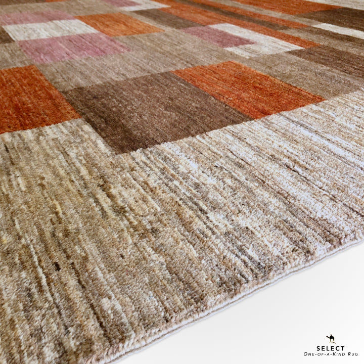 Contemporary Block Gabbeh (7'10"x10'02") multicolor/camel-3