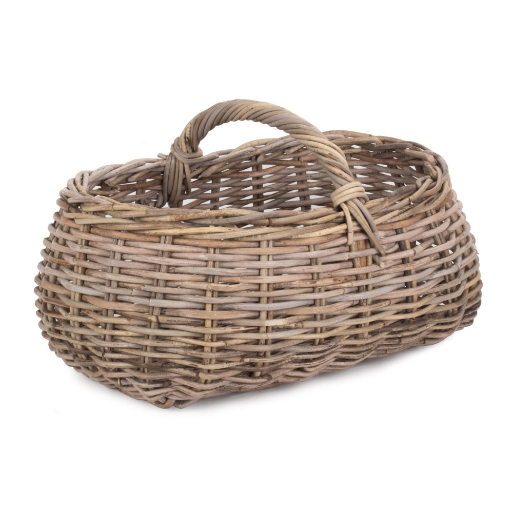 Grey Rattan Market Log Basket-0