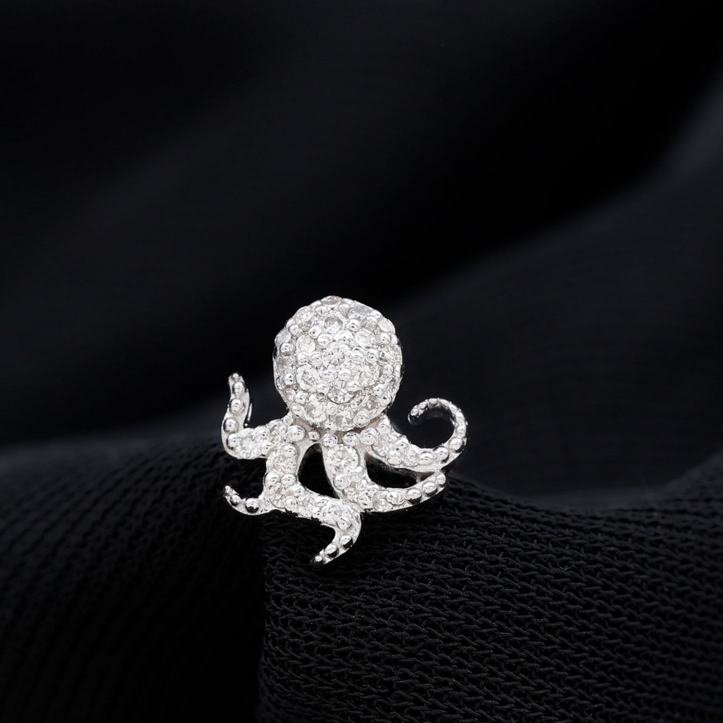 Moissanite Octopus Earring for Cartilage Piercing