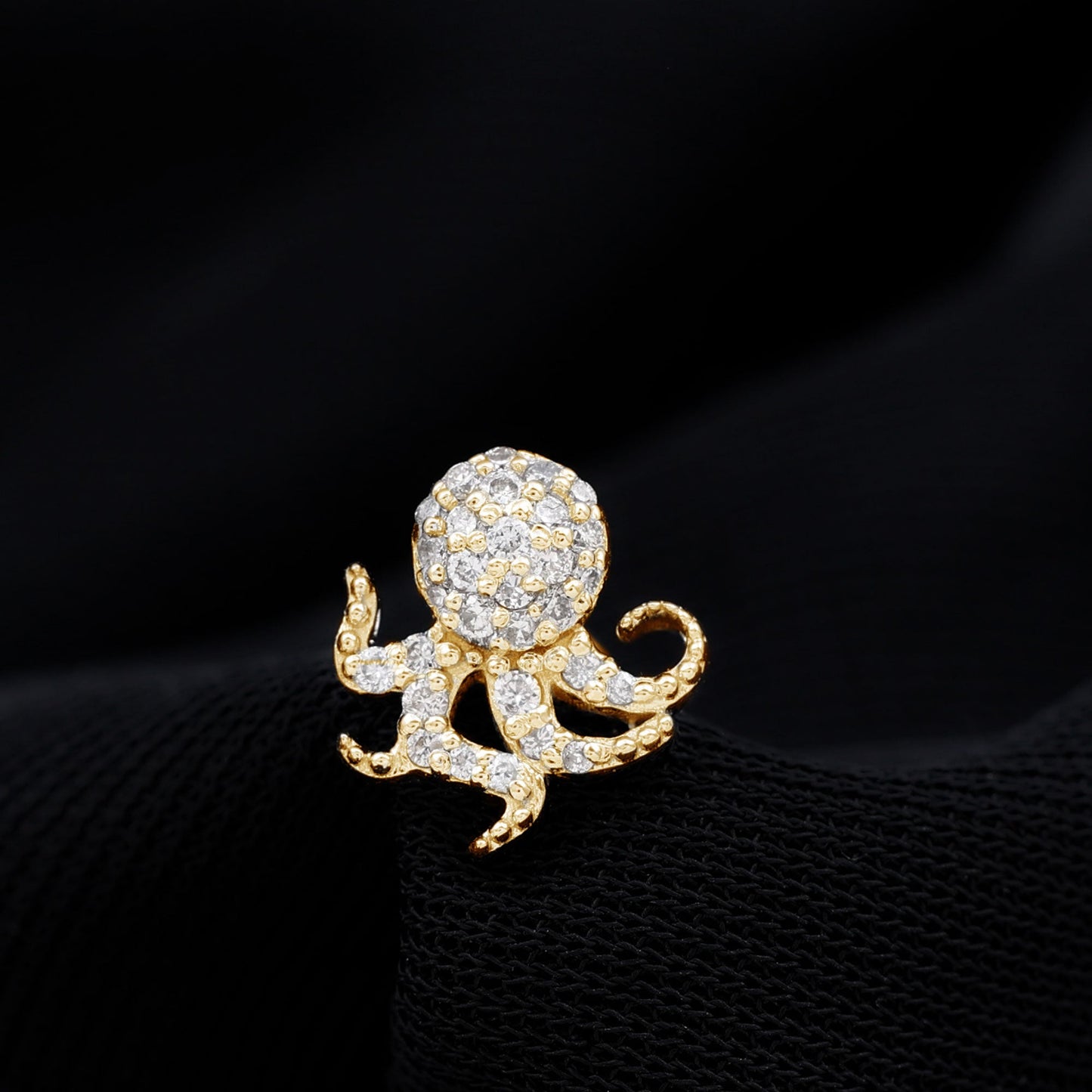 Moissanite Octopus Earring for Cartilage Piercing