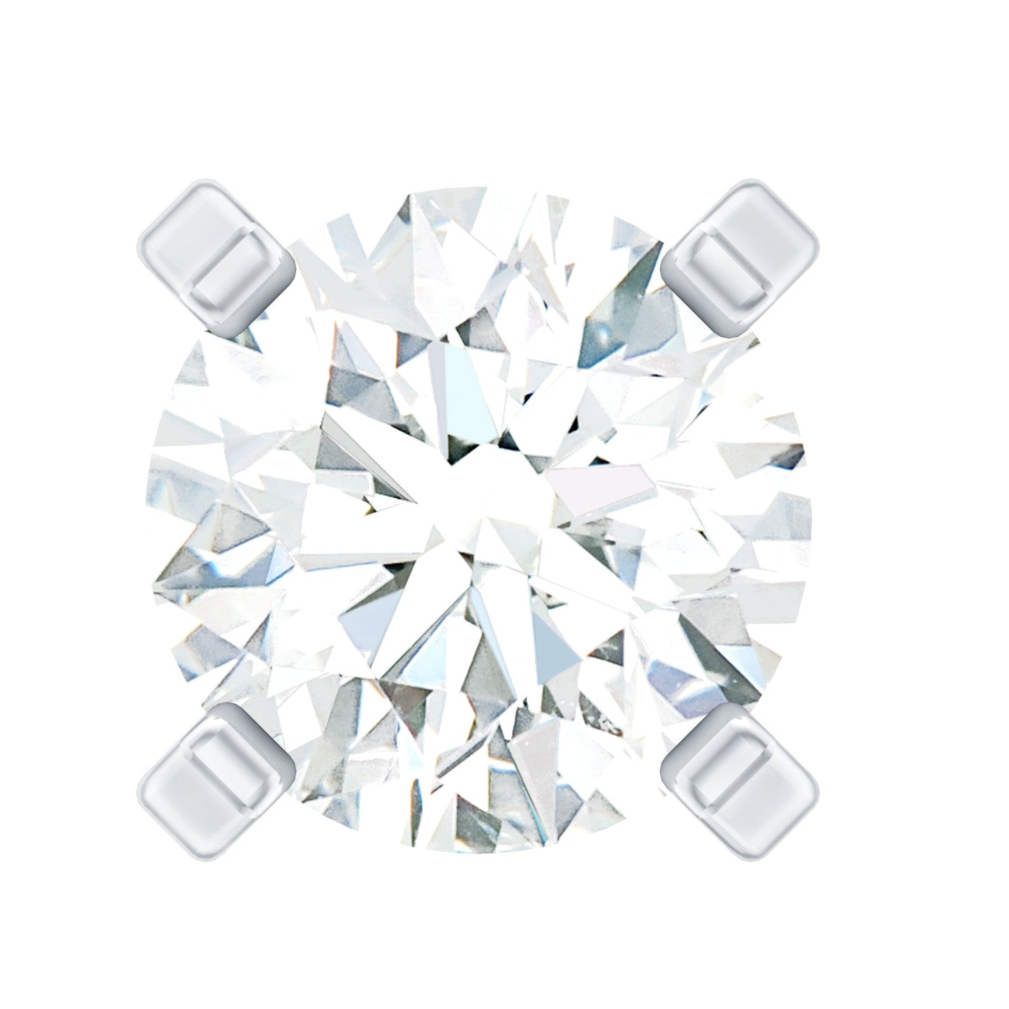 Round Shape Moissanite Solitaire Nose Pin