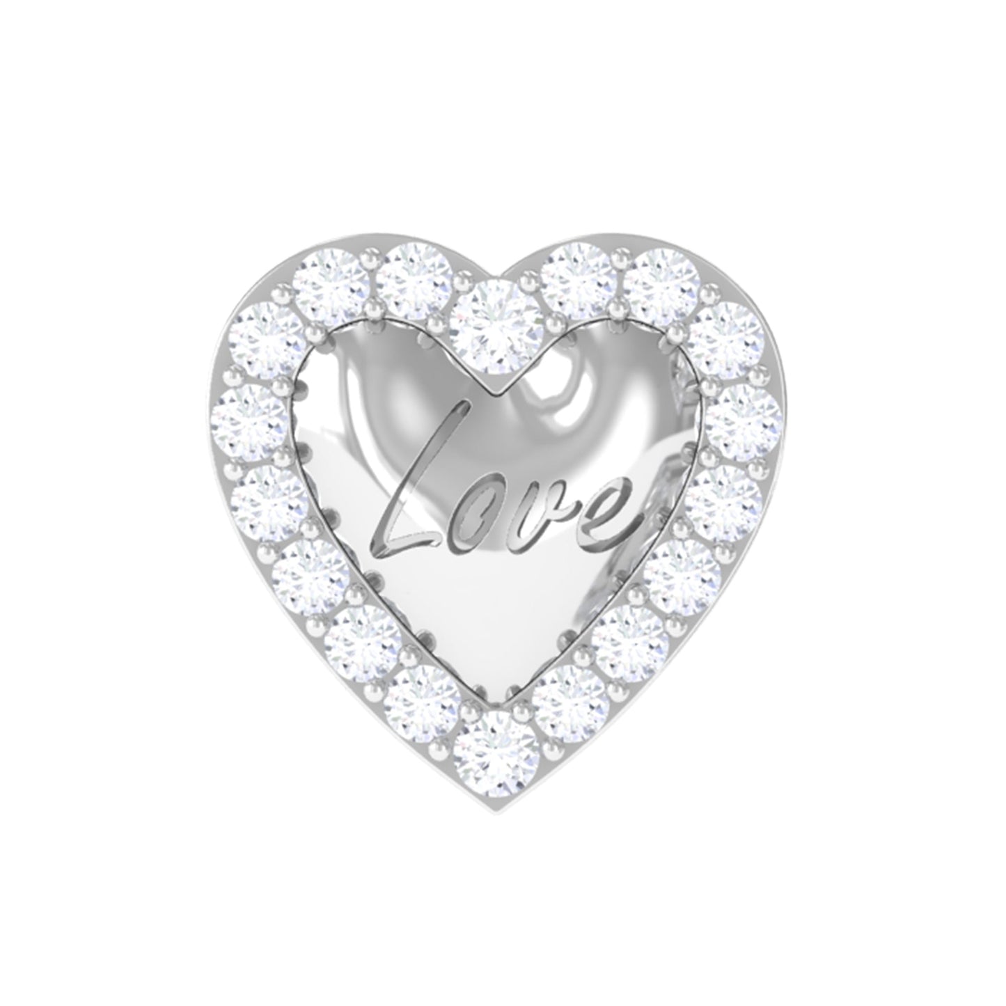 Certified Moissanite Love Heart Earring for Helix Piercing