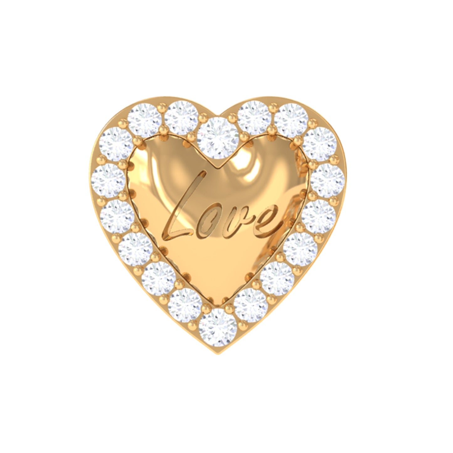 Certified Moissanite Love Heart Earring for Helix Piercing