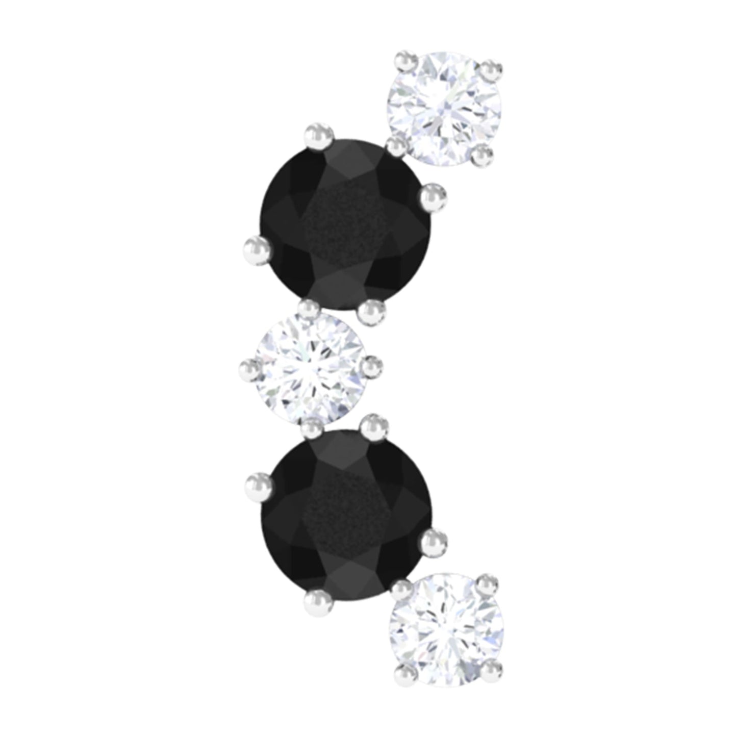 Alternate Black Onyx and Diamond Crawler Earring
