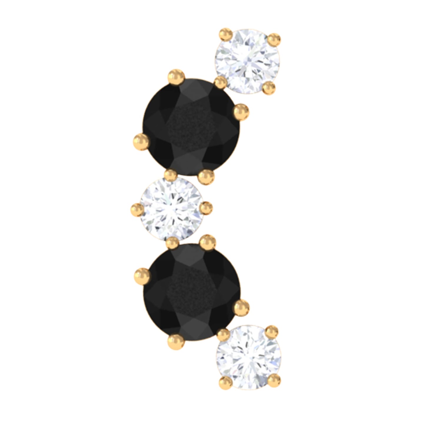 Alternate Black Onyx and Diamond Crawler Earring