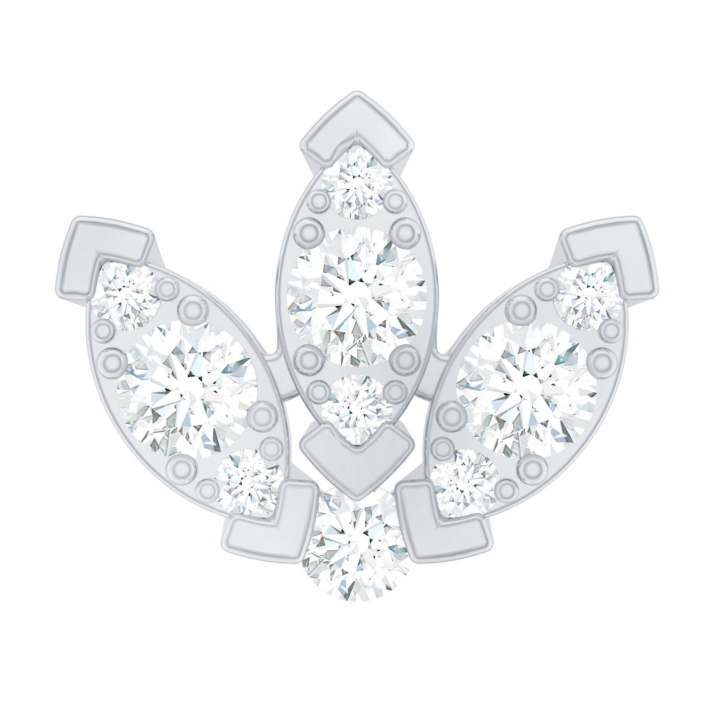 Exquisite Diamond Lotus Flower Earring for Helix Piercing