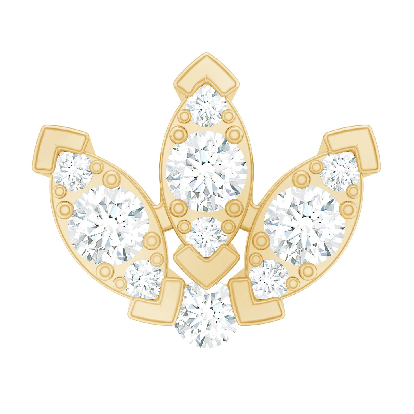 Exquisite Diamond Lotus Flower Earring for Helix Piercing