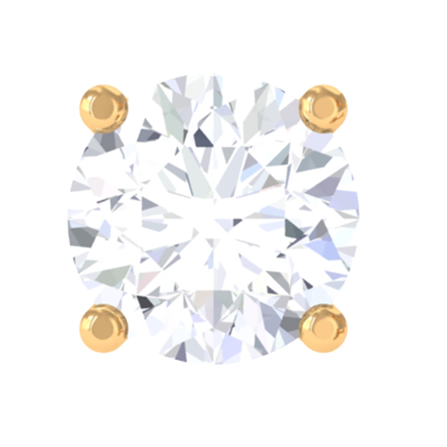 Tiny Round Moissanite Conch Earring with Flat Back