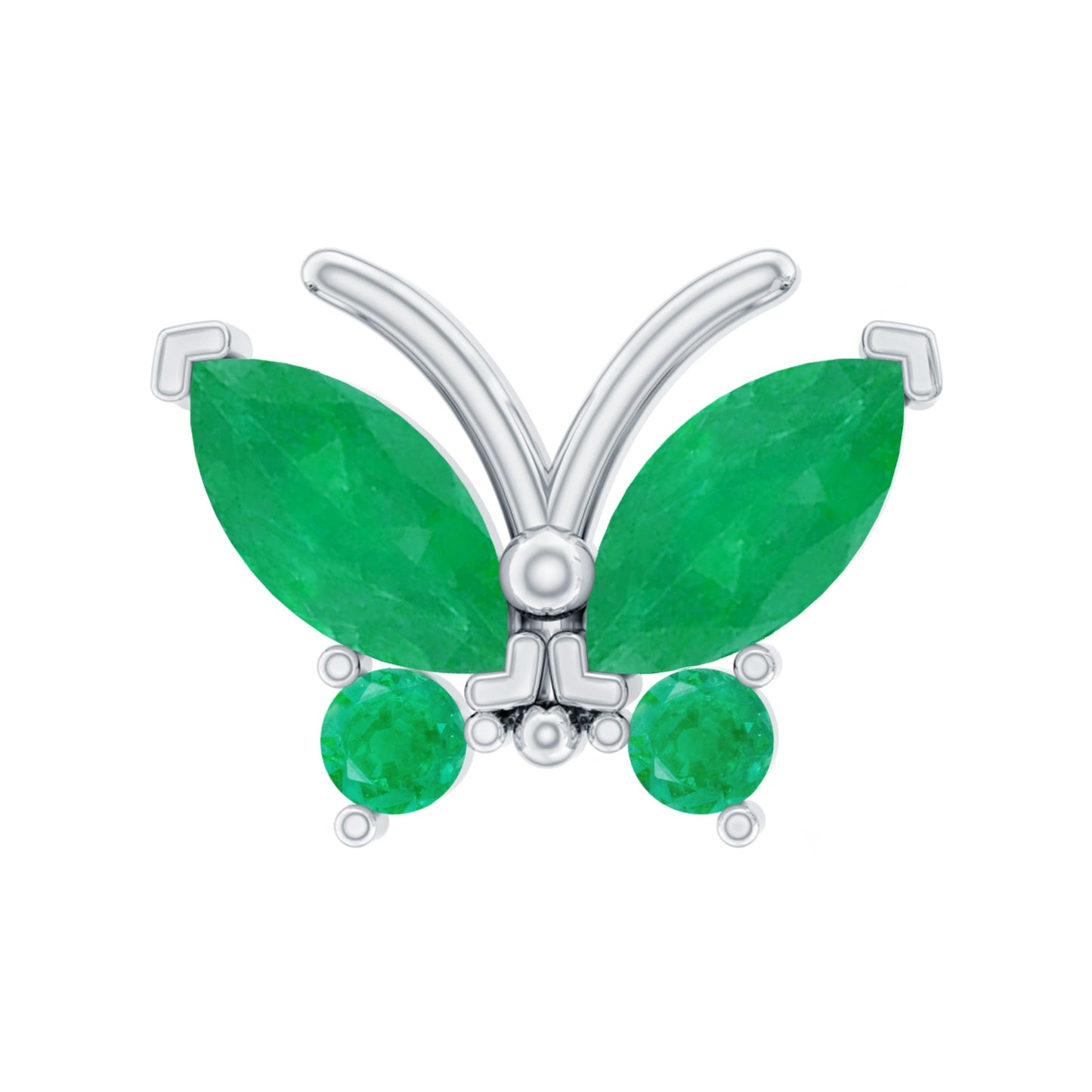 Natural Emerald Butterfly Earring for Cartilage Piercing