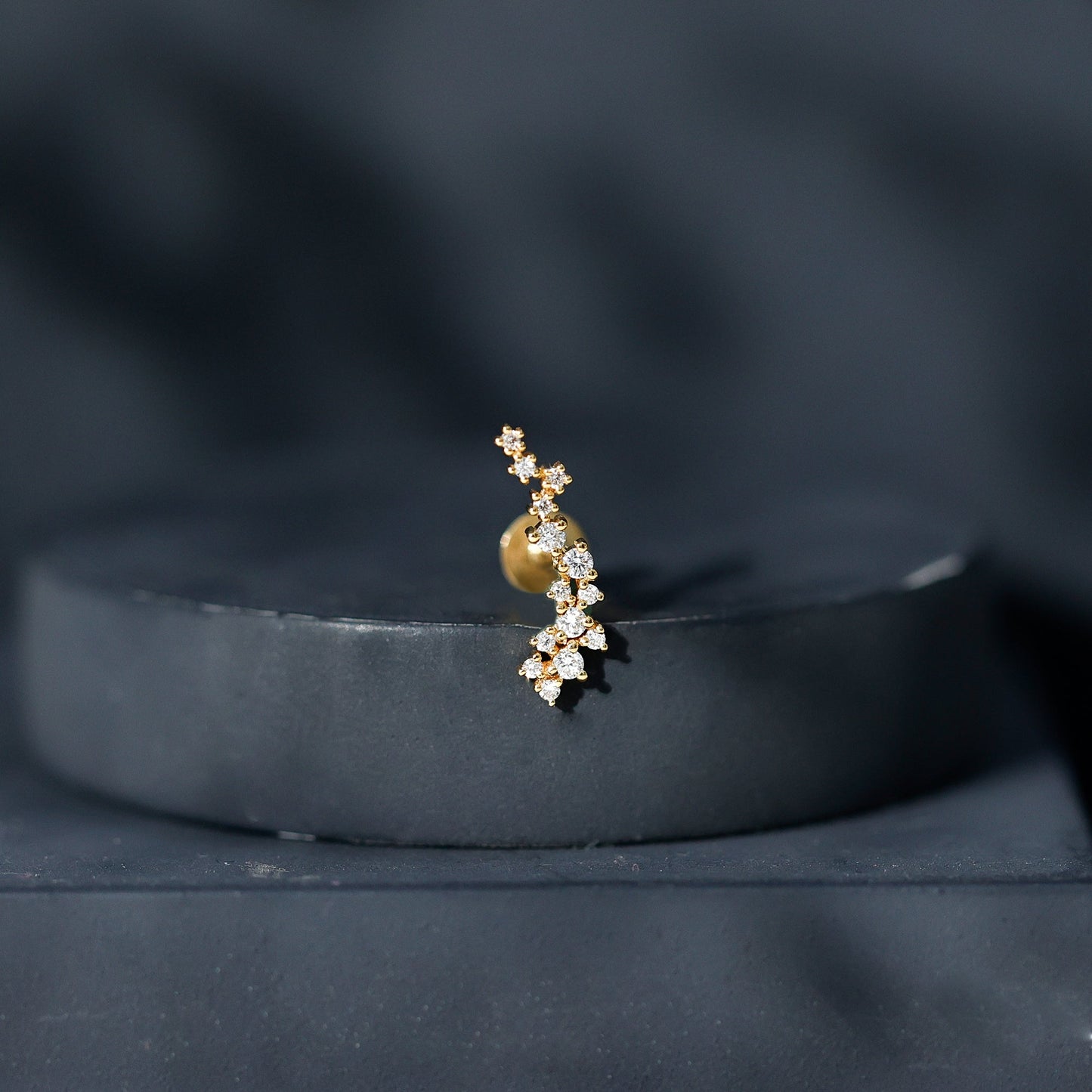 Certified Moissanite Cluster Crawler Earring For Her