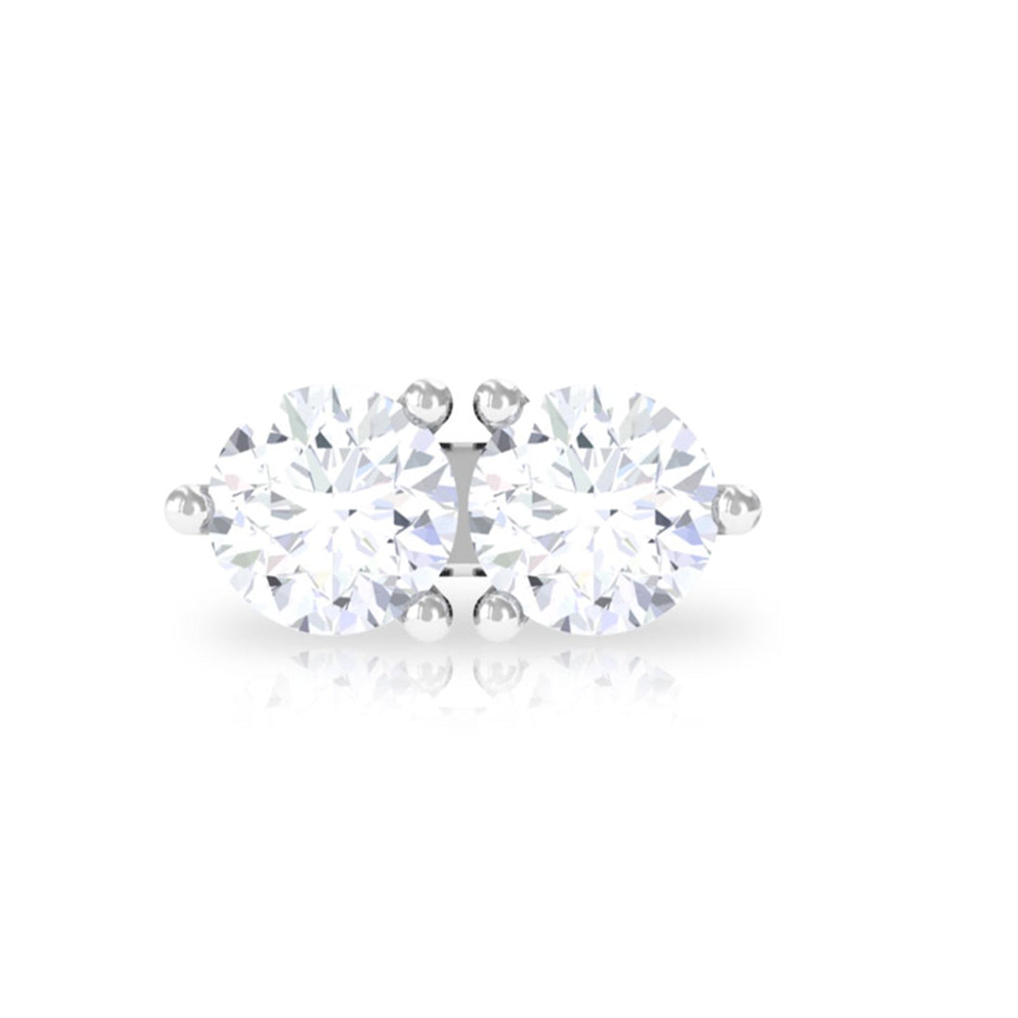 Minimalist Moissanite 2 Stone Earring for Tragus Piercing
