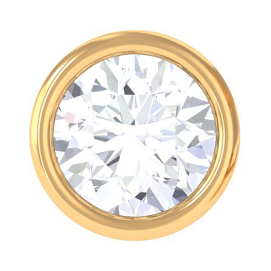 Dainty Moissanite Conch Cartilage Earring in Bezel Setting
