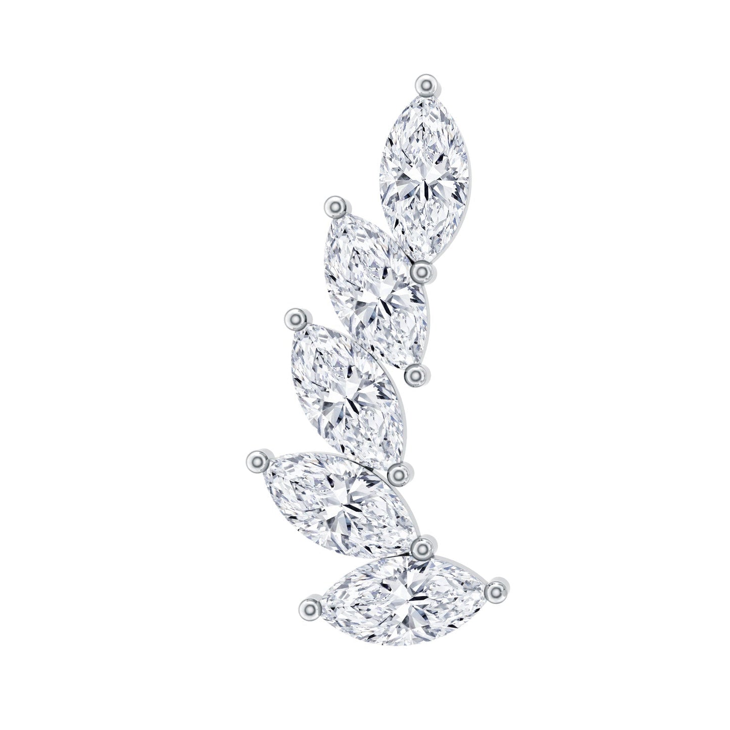 Marquise Diamond Crawler Earring for Helix Piercing