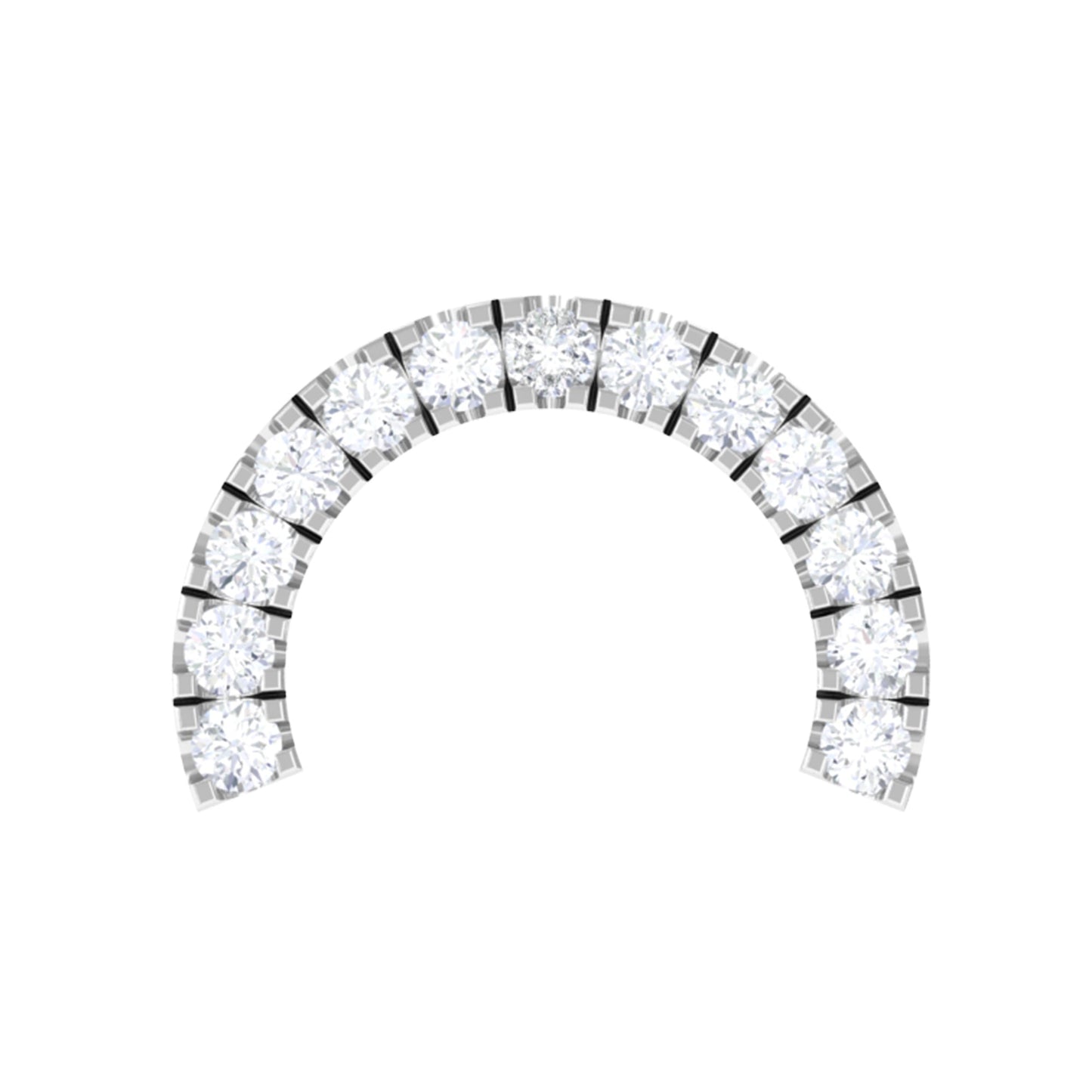 Certified Diamond Half Circle Earring for Piercing