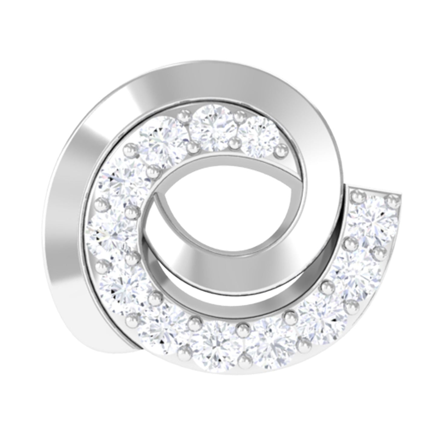 Certified Diamond Spiral Earring for Cartilage Piercing