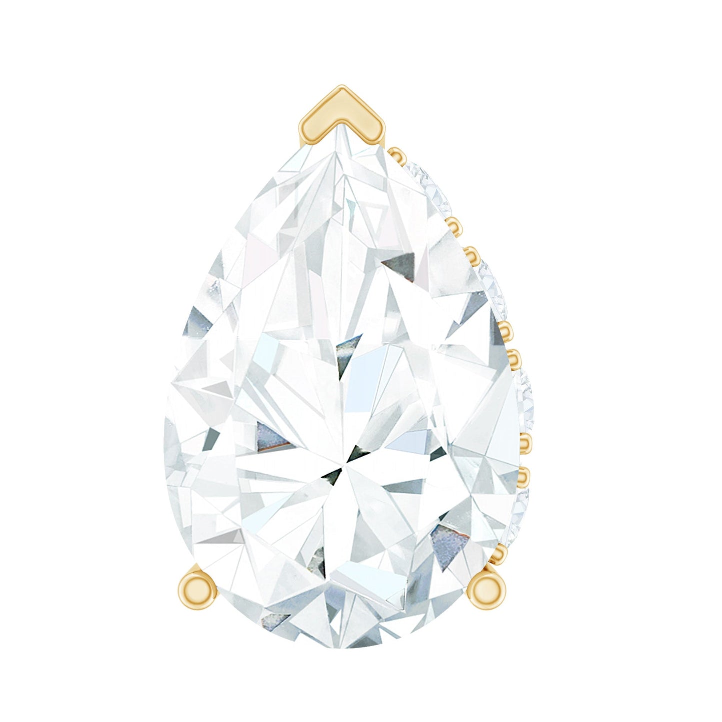 Pear Shaped Diamond Solitaire Tragus Earring