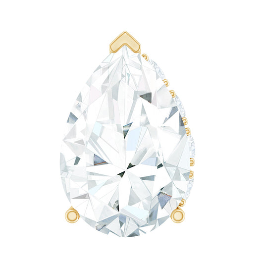 Pear Shaped Diamond Solitaire Tragus Earring