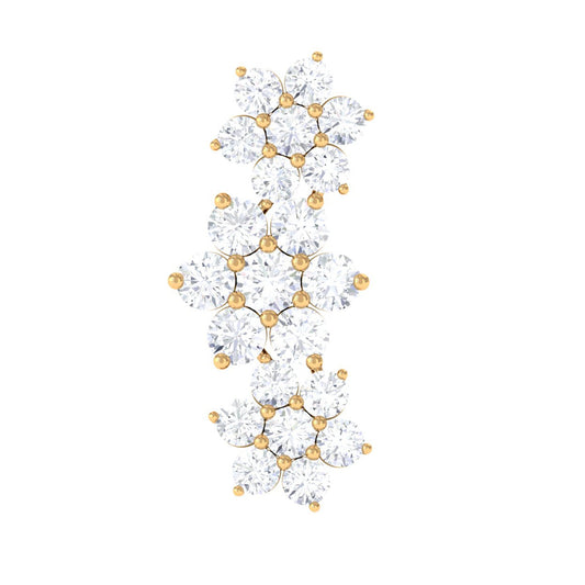 Certified Diamond Flower Crawler Cartilage Earring
