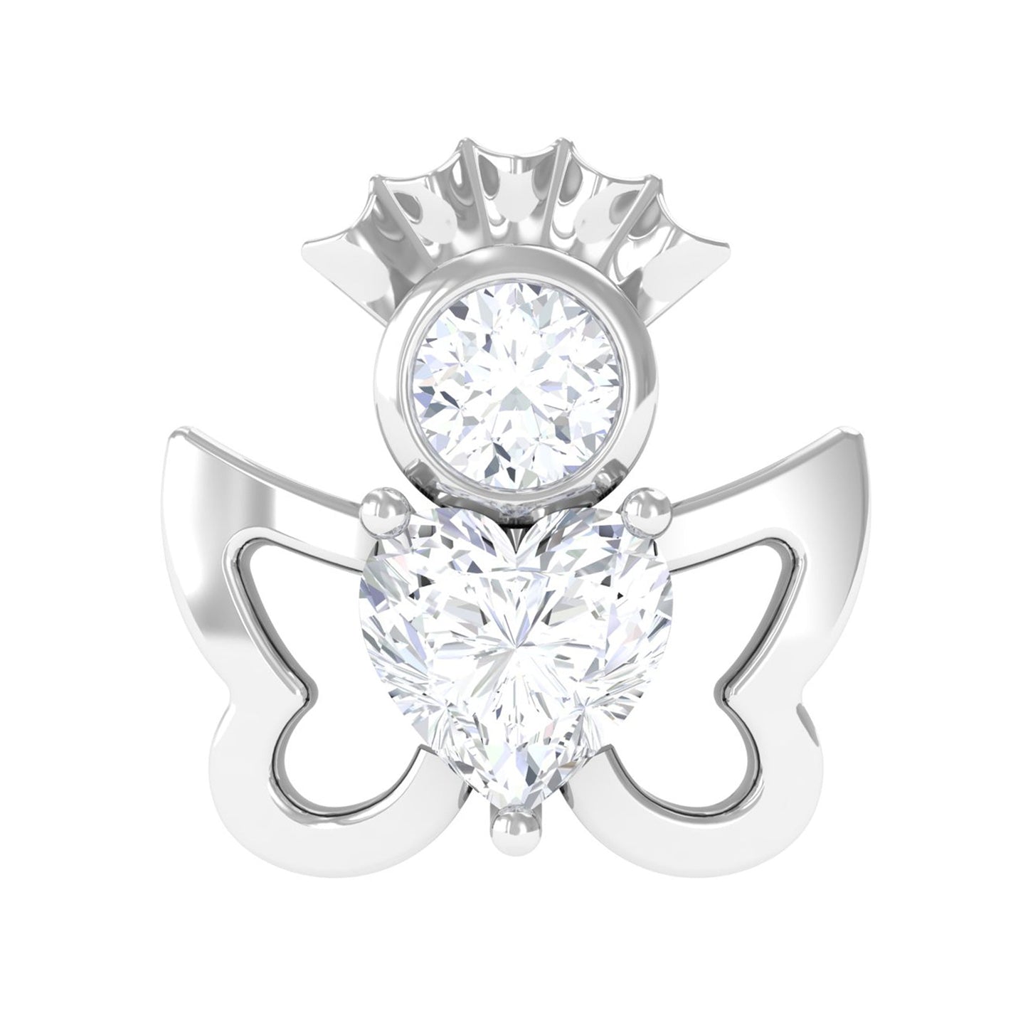 Heart Diamond Angel Earring for Helix Piercing
