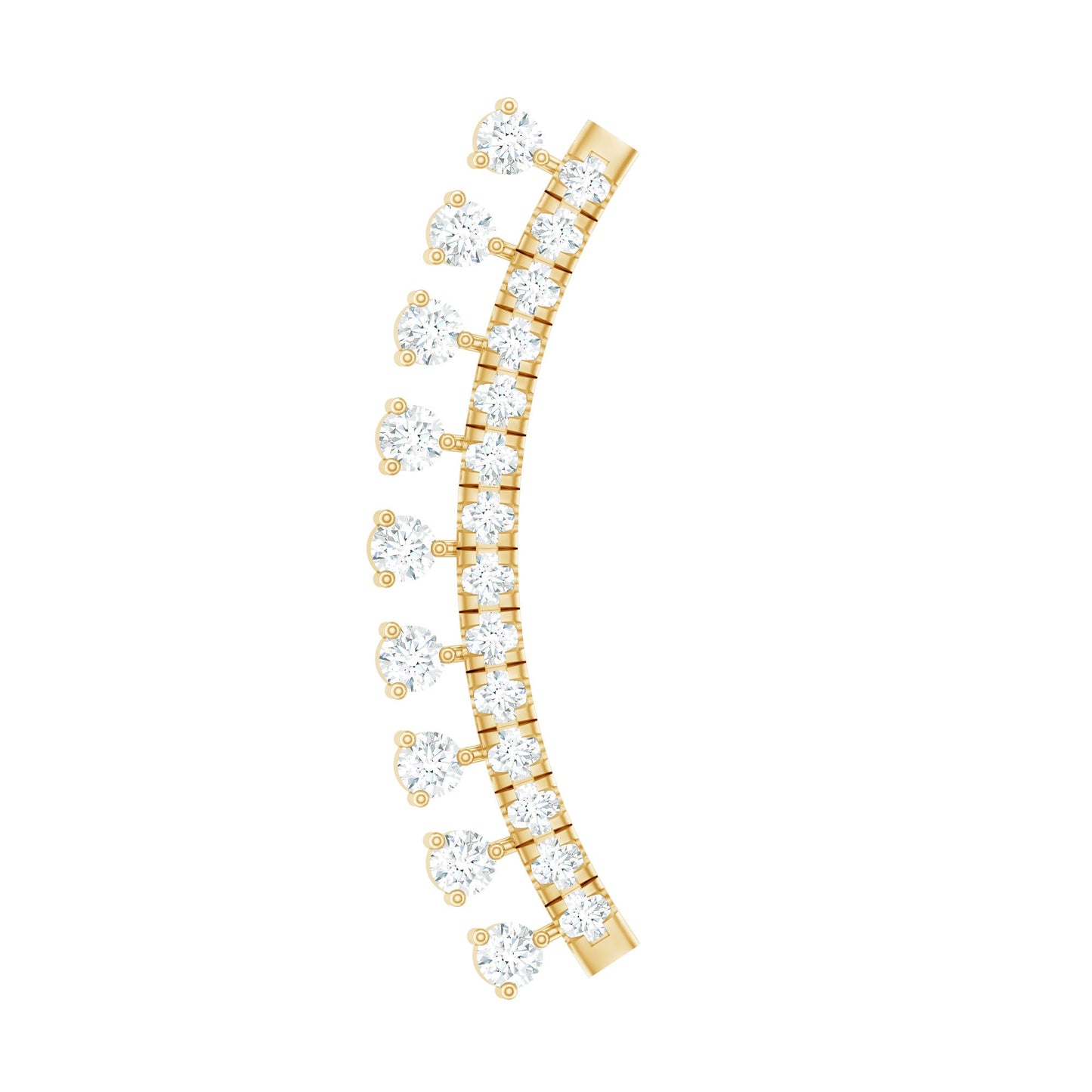 Minimal Diamond Crawler Earring for Cartilage Piercing