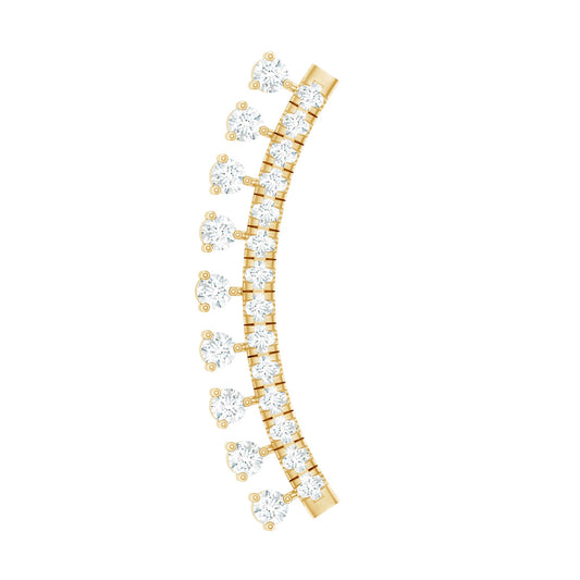 Minimal Diamond Crawler Earring for Cartilage Piercing