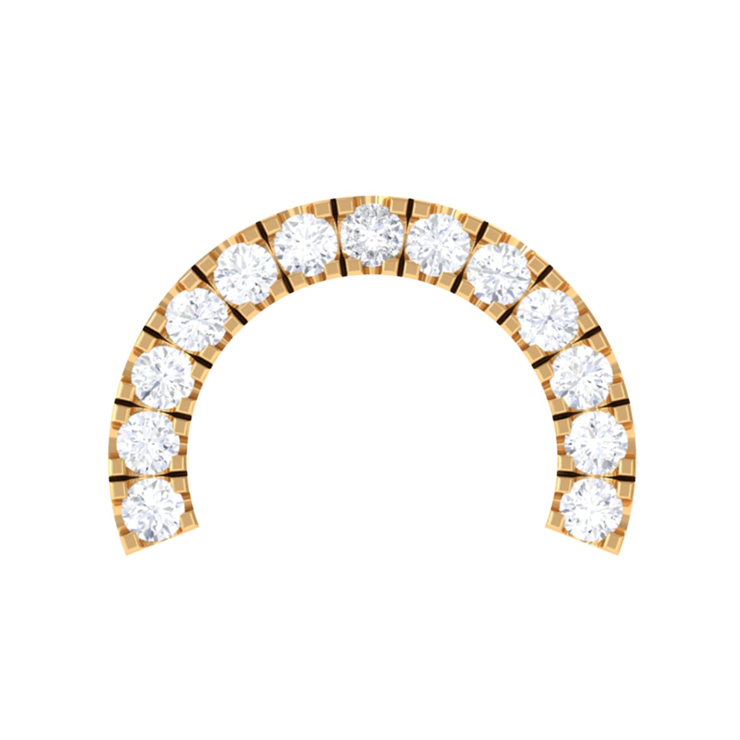 Certified Diamond Half Circle Earring for Piercing