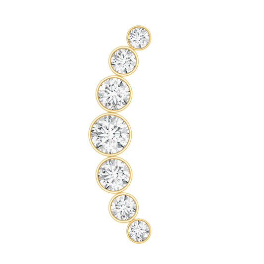 Graduated Diamond Crawler Helix Earring in Bezel Set