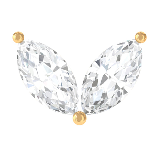 Marquise Diamond Two Stone Earring for Tragus Piercing