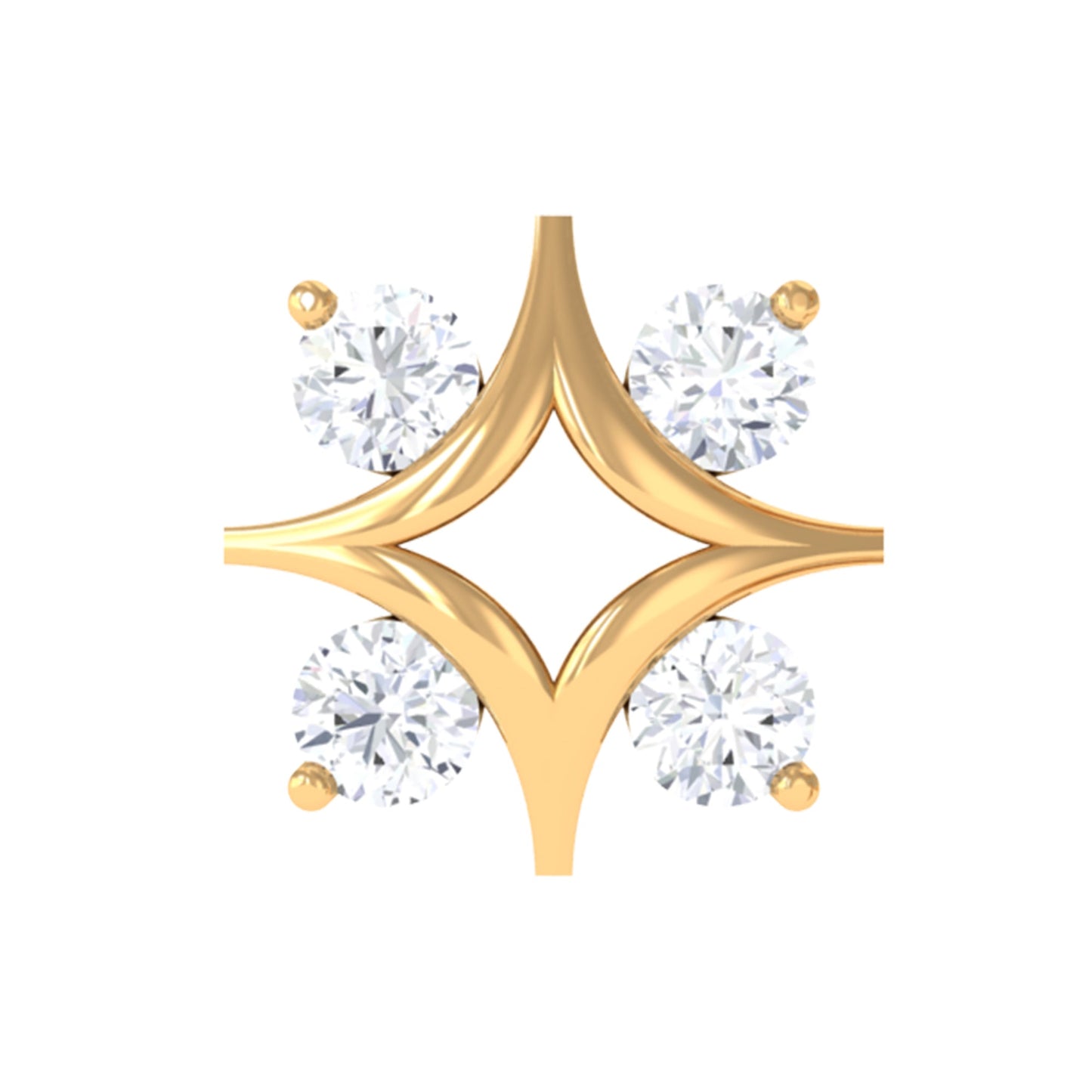 Round Cut Diamond Star Earring for Helix Piercing