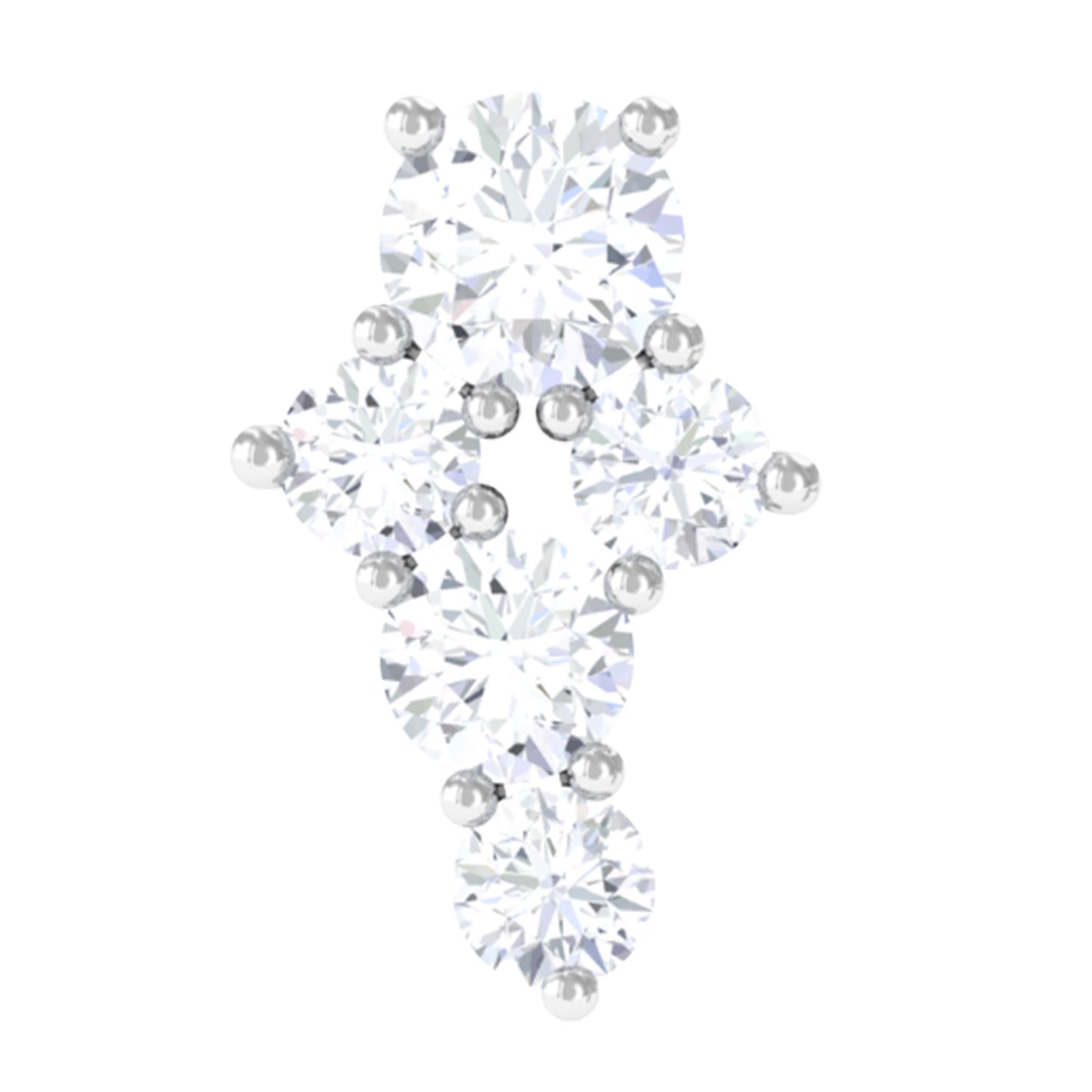 Certified Diamond Cluster Cartilage Piercing Earring