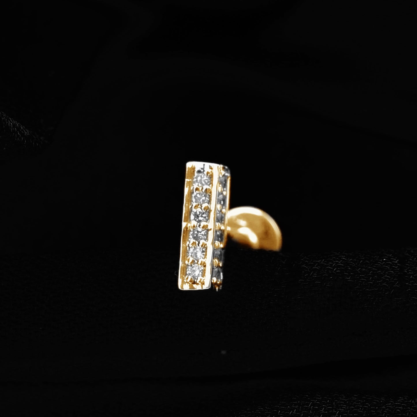 Diamond Bar Earring for Tragus Piercing