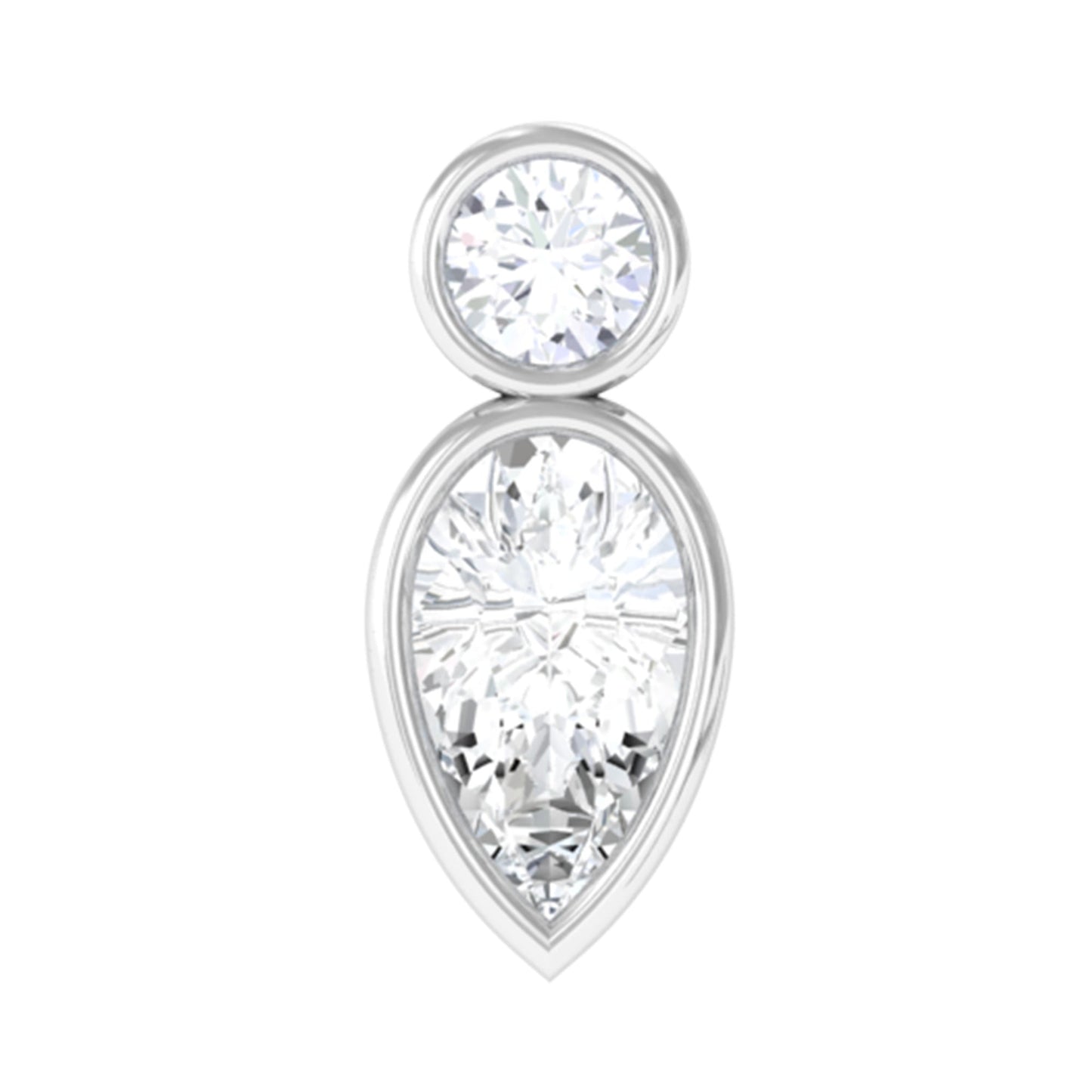 Minimal Pear Diamond Tragus Earring in Bezel Setting