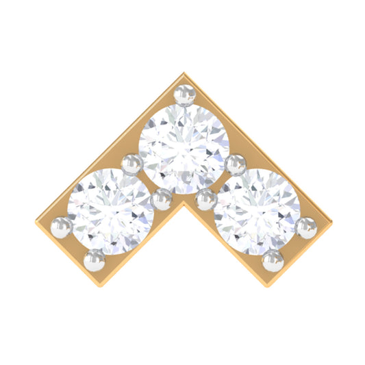 Certified Diamond Chevron V Earring for Tragus Piercing
