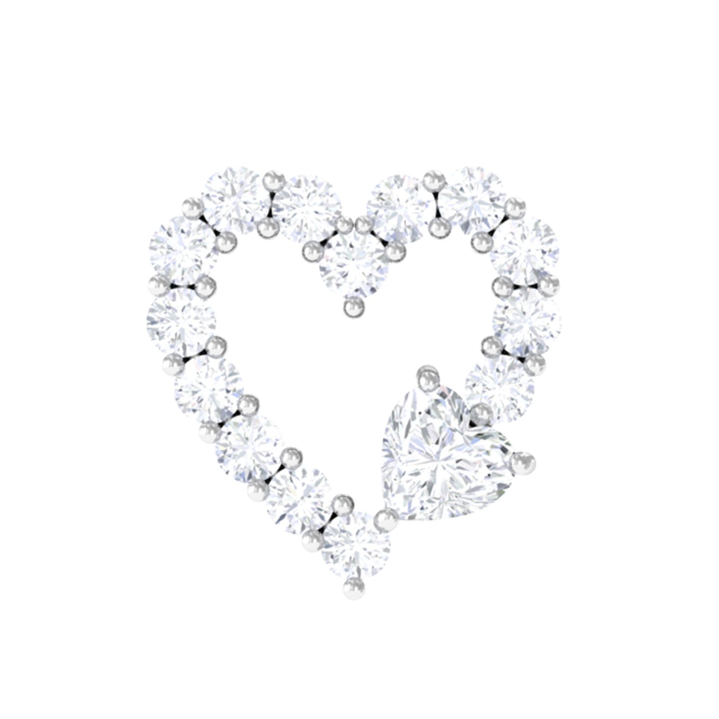 Diamond Heart Shape Cartilage Earring