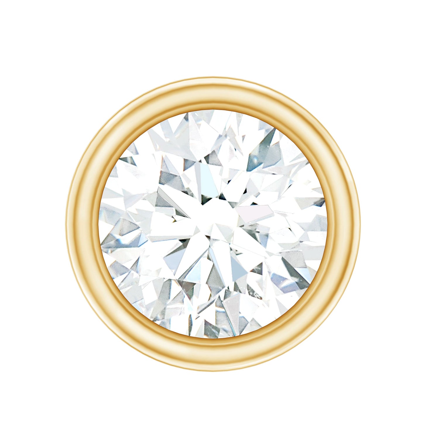 Bezel Set Diamond Cartilage Earring with Flat Back