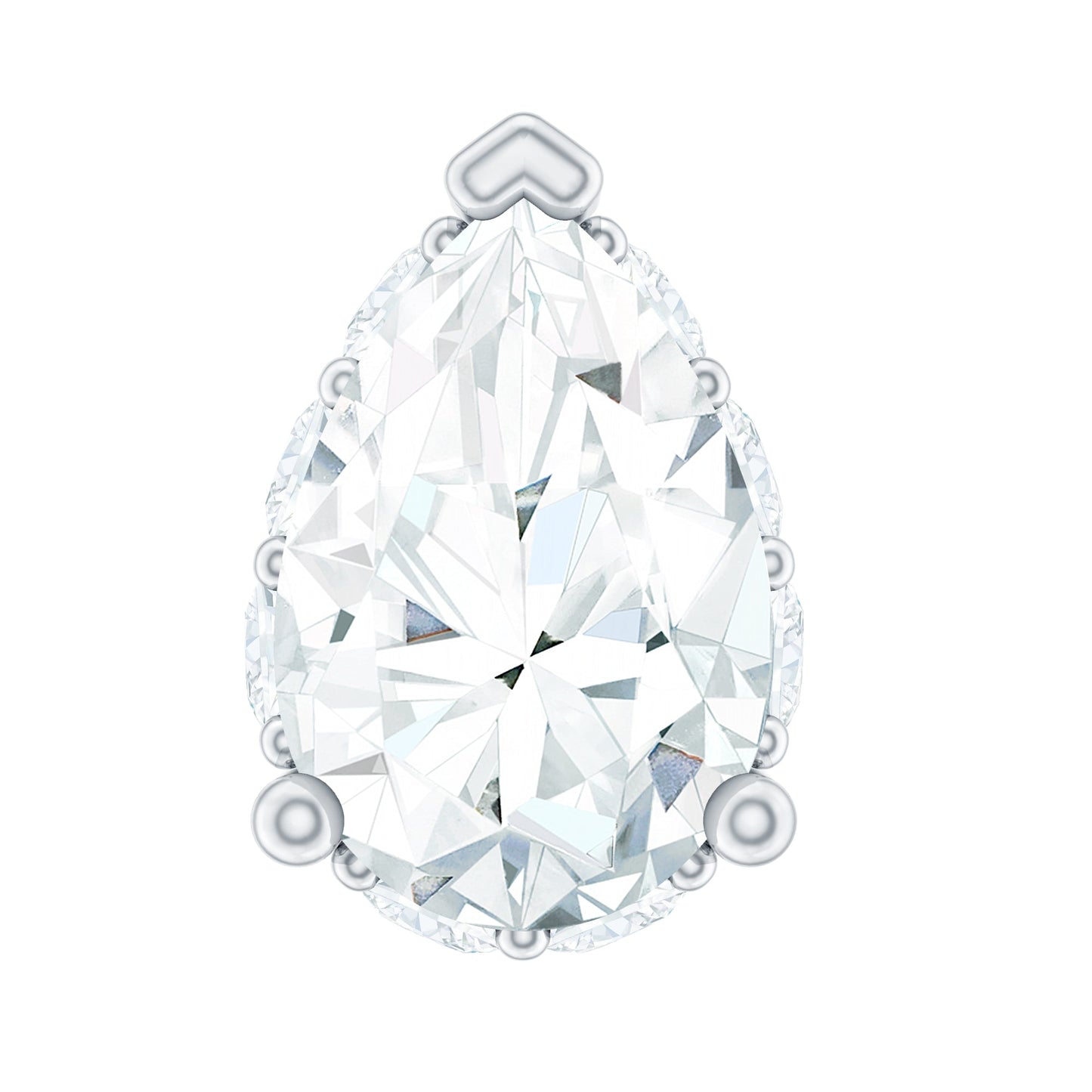 Solitaire Diamond Teardrop Tragus Earring for Women