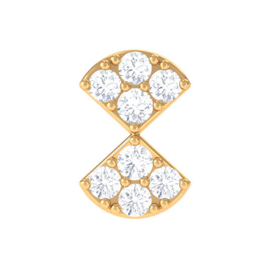 Genuine Diamond Bow Earring for Tragus Piercing
