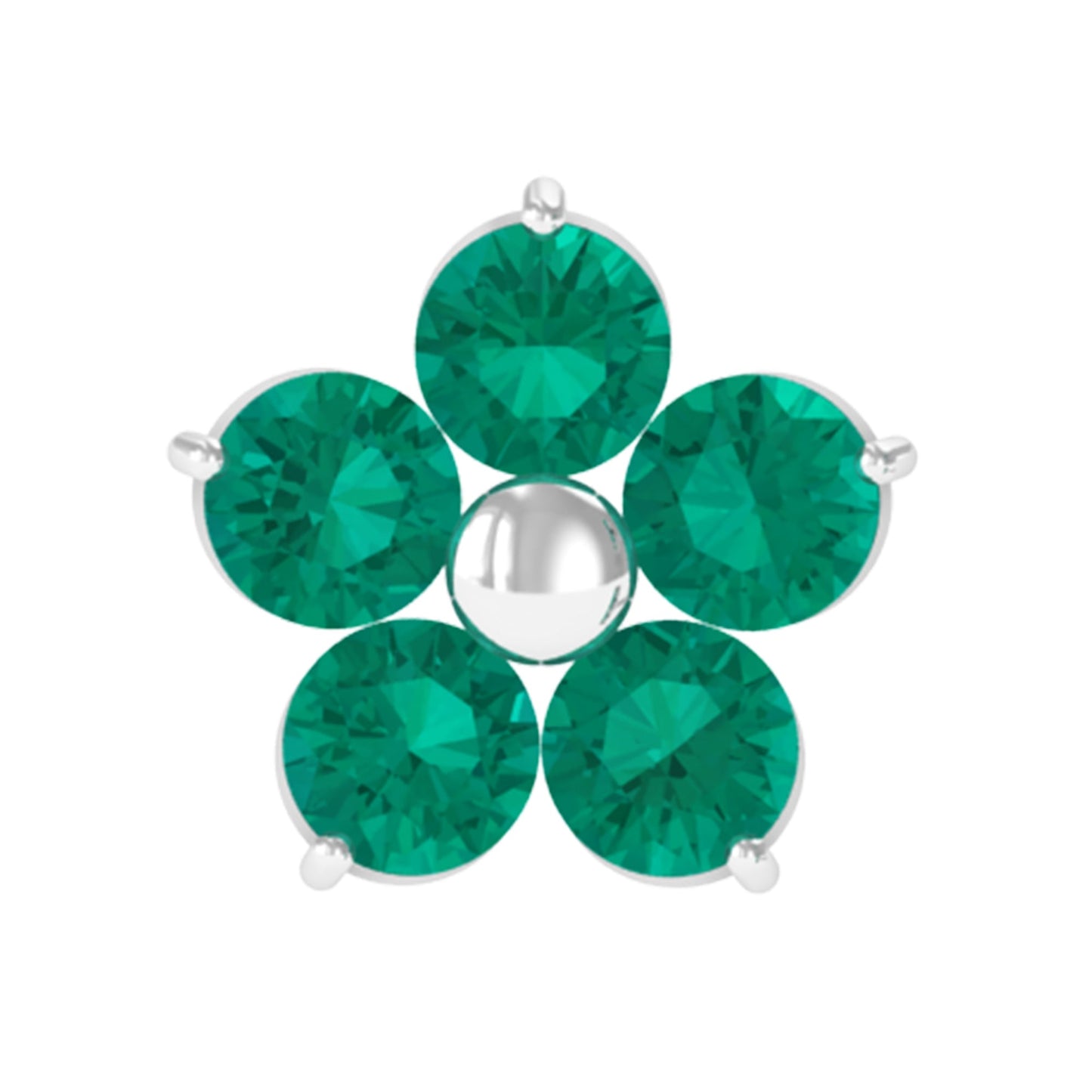 Natural Green Emerald Flower Conch Earring