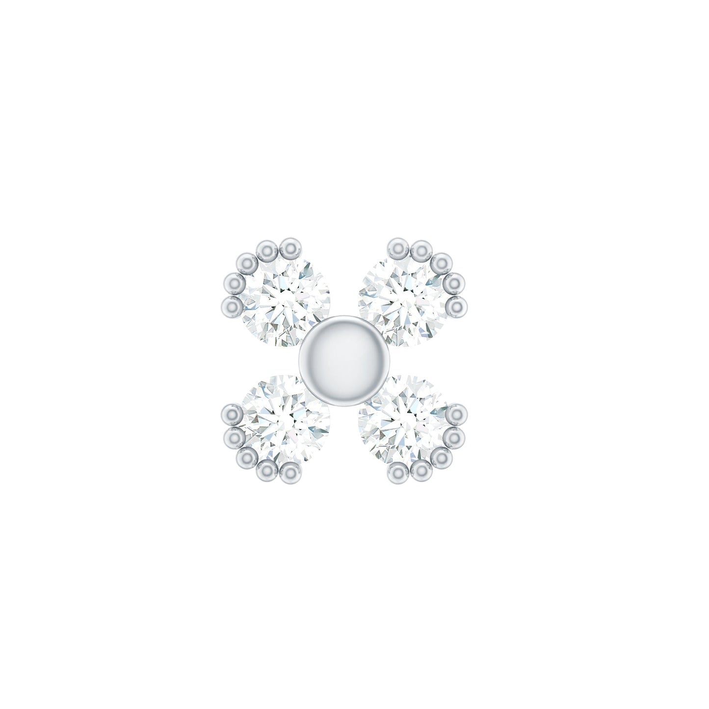 Round Diamond Minimal Helix Earring